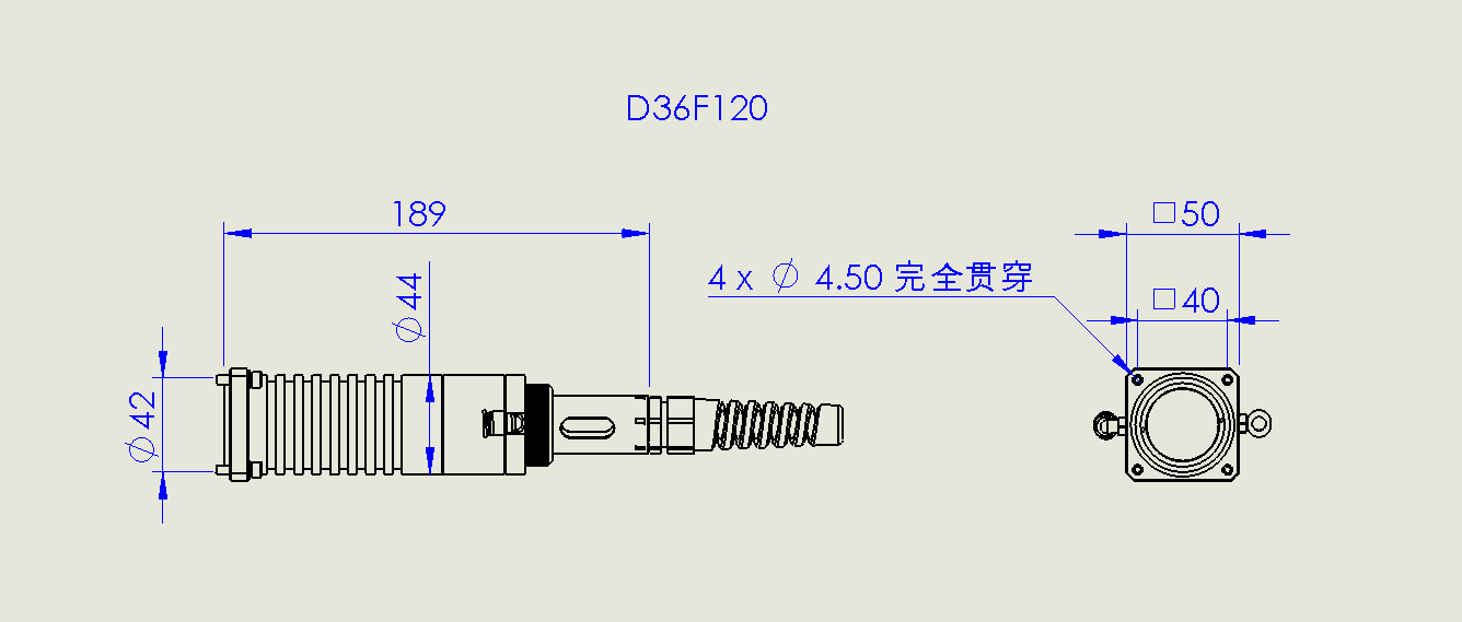 D80光纖準(zhǔn)直鏡筒D36F120